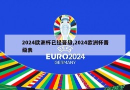 2024欧洲杯已经晋级,2024欧洲杯晋级表